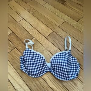 VS - White & Blue Gingham - Cotton Lined Demi Bra